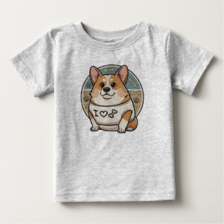 T-shirt Pour Bébé Chemise « J'adore les os » pour adorable Corgi