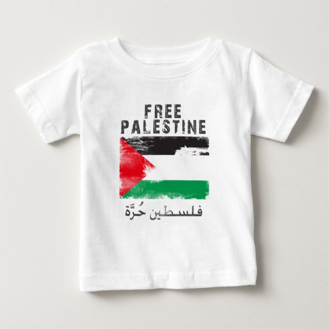 T-shirt Pour Bébé Chemise libre de la Palestine (Devant)