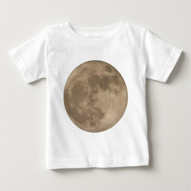 T-shirt Pour Bébé Chemise Lune pour bébé Pleine lune Chemises Cadeau (Devant)