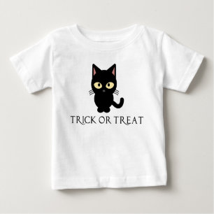 T-shirt Pour Bébé Chemise mignonne de Halloween de chat noir