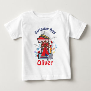 T-shirt Pour Bébé Chemise Nautique Anniversaire Nautique Premier Ann