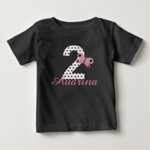 T-shirt Pour Bébé Chemise papillon personnalisée 2e anniversaire fil