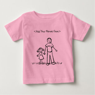 T-shirt Pour Bébé Chemise père et fille (Front des noms personnalisé