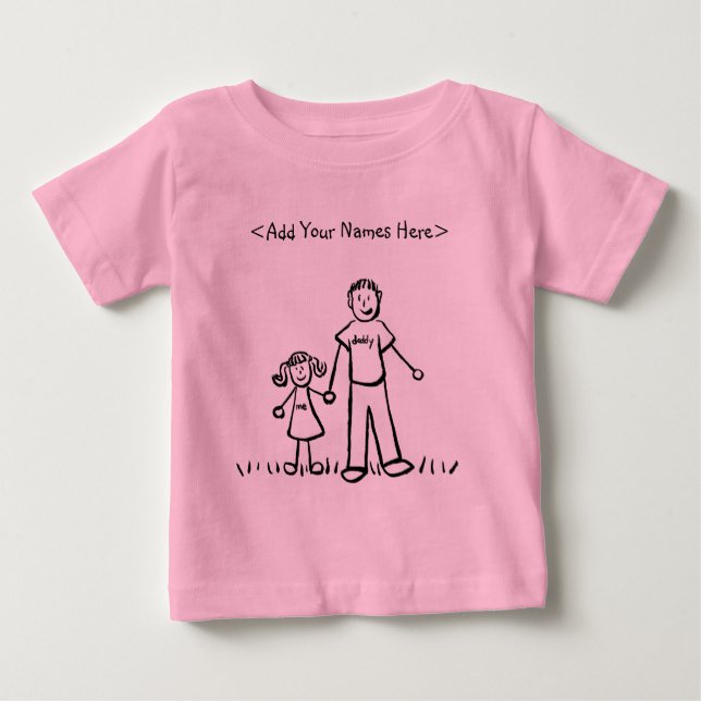 T-shirt Pour Bébé Chemise père et fille (Front des noms personnalisé (Devant)