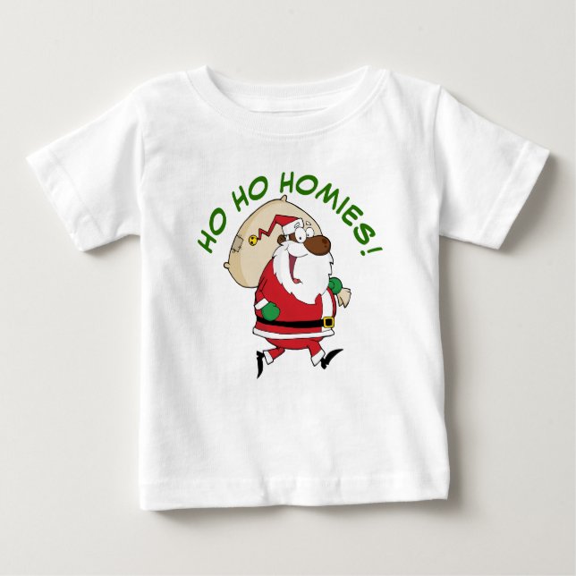 T-shirt Pour Bébé Chemise Père Noël en noir (Devant)
