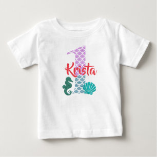T-shirt Pour Bébé Chemise personnalisée 1er anniversaire de la Sirèn