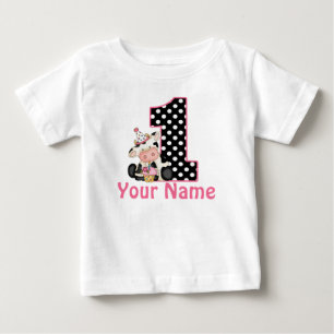 T-shirt Pour Bébé Chemise personnalisée 1er Anniversaire de Vache Ro