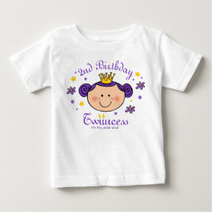 T-shirt Pour Bébé Chemise personnalisée 2e Anniversaire Twincess