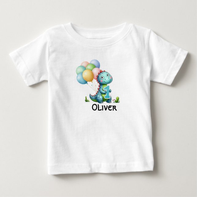 T-shirt Pour Bébé Chemise personnalisée avec nom de garçon pour 1er  (Devant)