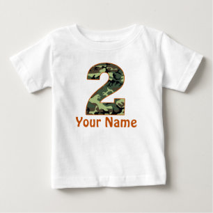 T-shirt Pour Bébé Chemise personnalisée Camo 2e anniversaire