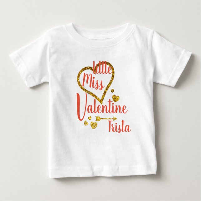 T-shirt Pour Bébé Chemise personnalisée Miss Valentine (Devant)