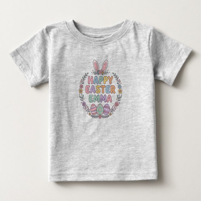 T-shirt Pour Bébé Chemise personnalisée pour enfants avec le lapin d (Devant)