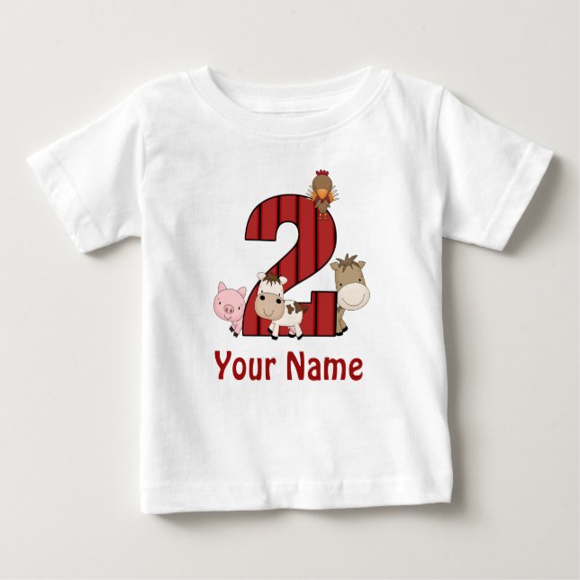 T-shirt Pour Bébé Chemise personnalisée pour les animaux de ferme du (Devant)