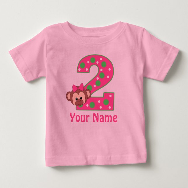 T-shirt Pour Bébé Chemise personnalisée pour les filles du 2e annive (Devant)