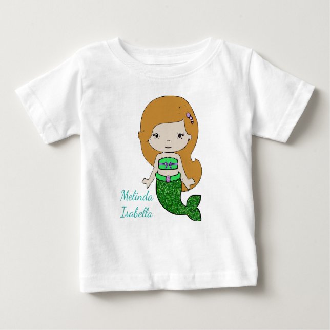 T-shirt Pour Bébé Chemise personnalisée Sirène Baby one Piece (Devant)