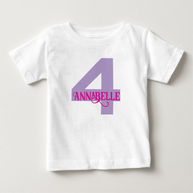 T-shirt Pour Bébé Chemise pour le quatrième anniversaire de fille (Devant)