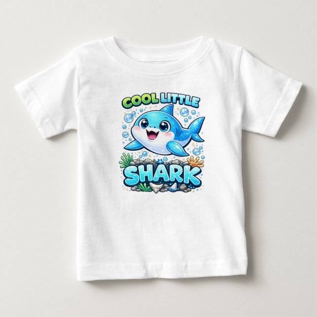 T-shirt Pour Bébé Chemise requin cool pour garçons (Devant)