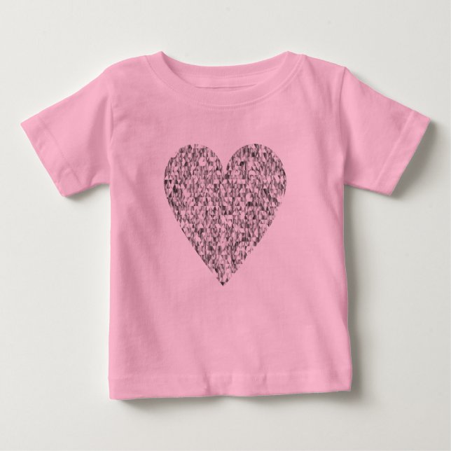 T-shirt Pour Bébé Chemise rose coeur douce (Devant)