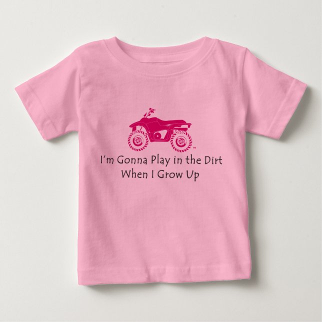 T-shirt Pour Bébé chemise rose de quadruple d'atv d'enfant en bas (Devant)