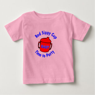 T-shirt Pour Bébé Chemise rouge de tasse de Sippy