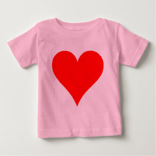 T-shirt Pour Bébé Chemise rouge mignonne de coeur pour des filles
