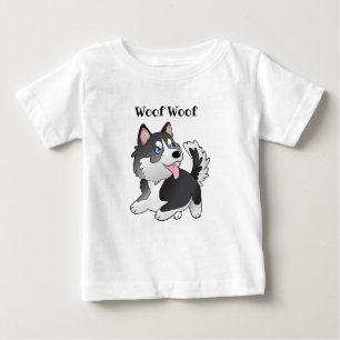 T-shirt Pour Bébé Chemise Sibérienne Husky Woof Woof Baby