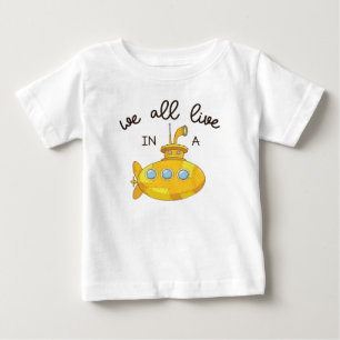 T-shirt Pour Bébé Chemise Sous-Marin Jaune, Sous-Marin Jaune Chemise
