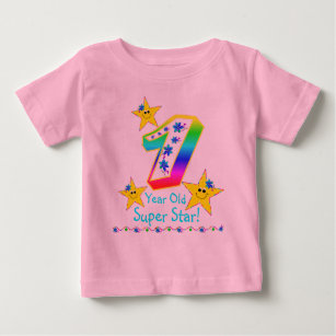 T-shirt Pour Bébé Chemise superbe de 1 an d'étoile de filles