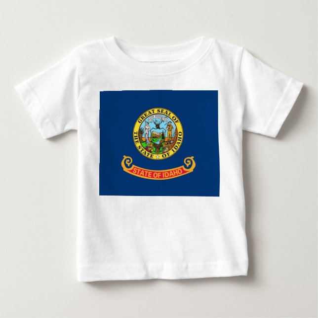 T-shirt Pour Bébé Chemise T bébé avec Drapeau de l'Idaho (Devant)