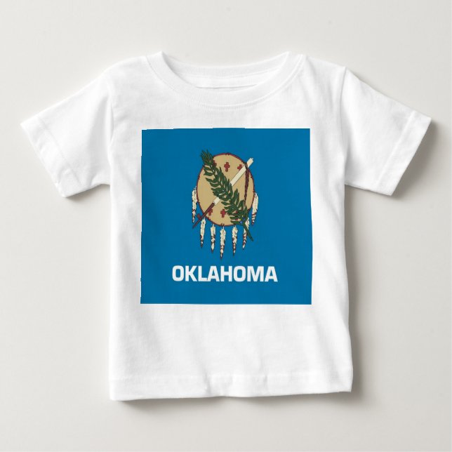T-shirt Pour Bébé Chemise T bébé avec drapeau de l'Oklahoma (Devant)