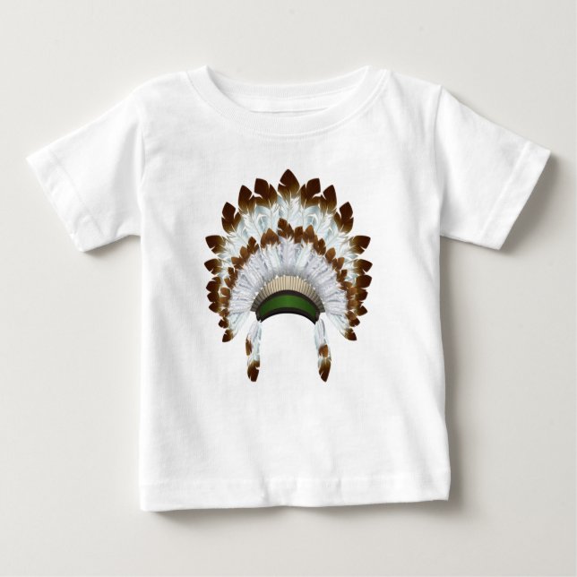T-shirt Pour Bébé Chemise T en coiffure amérindienne (Devant)