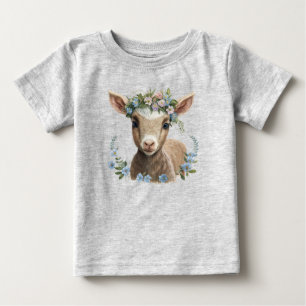 T-shirt Pour Bébé Chemise T-shirt bébé fleur de chèvre