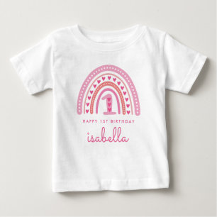 T-shirt Pour Bébé Chemise tenue pour fille de 1 an avec arc-en-ciel