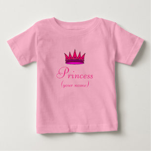 T-shirt Pour Bébé Chemise Toddler Princess personnalisée (couronne r