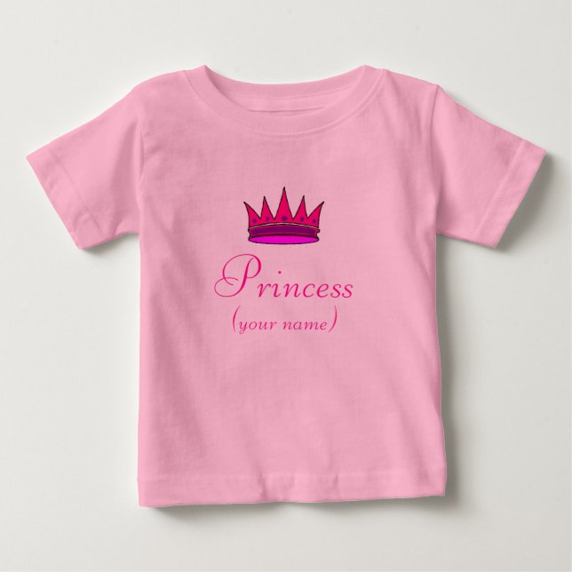 T-shirt Pour Bébé Chemise Toddler Princess personnalisée (couronne r (Devant)