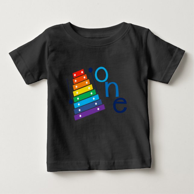 T-shirt Pour Bébé Chemise Xylophone de premier anniversaire (Devant)