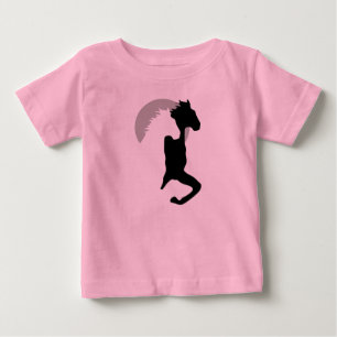T-shirt Pour Bébé chemises de fille chevaux courant ensemble