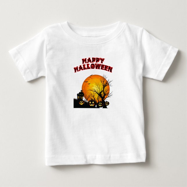 T-shirt Pour Bébé Chemises d'Halloween (Devant)