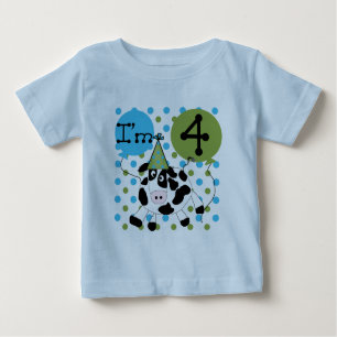 T-shirt Pour Bébé Chemises et cadeaux Blue Cow 4th Birthday