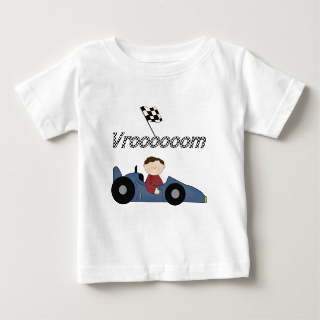 T-shirt Pour Bébé Chemises et cadeaux Blue Race Car (Devant)