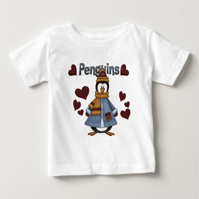T-shirt Pour Bébé Chemises et cadeaux de manchots d'hiver (Devant)
