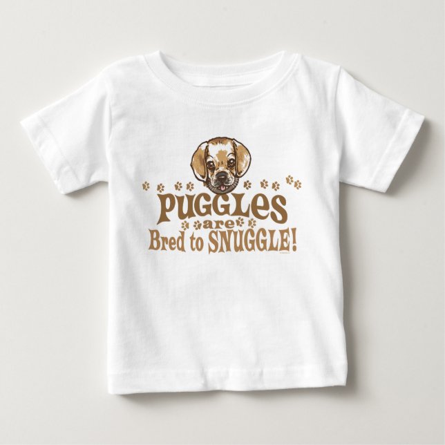 T-shirt Pour Bébé Chemises et cadeaux de Puggle de câlin (Devant)