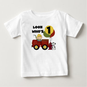 T-shirt Pour Bébé Chemises et cadeaux Fireman 1er anniversaire