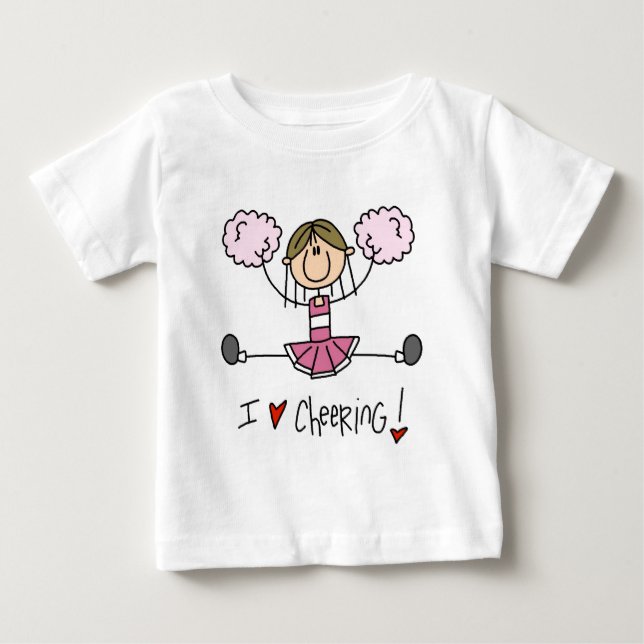 T-shirt Pour Bébé Chemises et cadeaux Pom-pom girl roses (Devant)