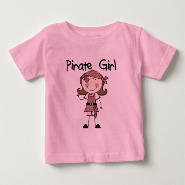 T-shirt Pour Bébé Chemises et cadeaux pour filles pirates (Devant)