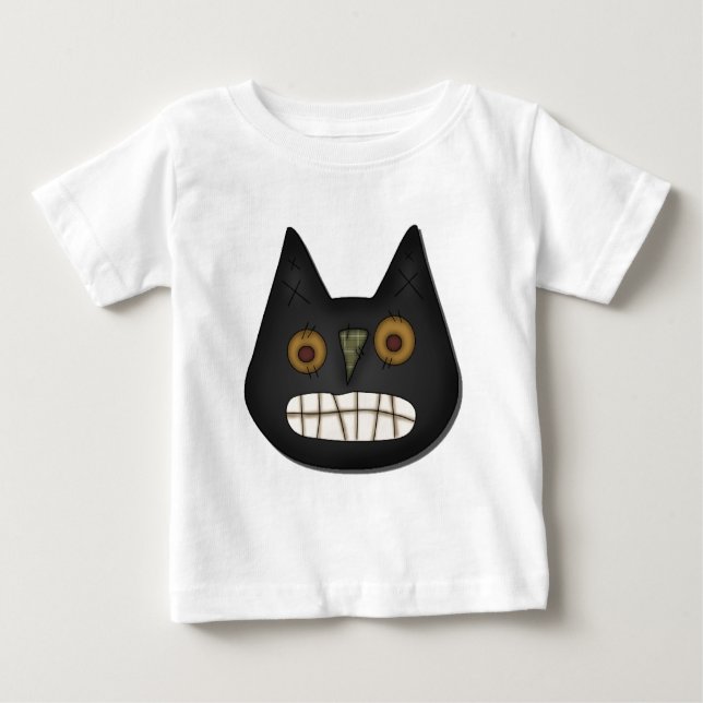 T-shirt Pour Bébé Chemises et cadeaux Prim Black Cat (Devant)