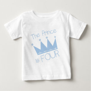 T-shirt Pour Bébé Chemises et cadeaux Prince Crown 4th Birthday