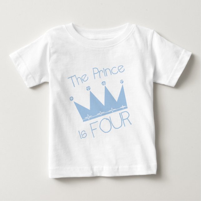 T-shirt Pour Bébé Chemises et cadeaux Prince Crown 4th Birthday (Devant)