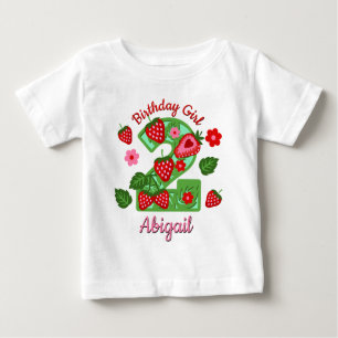 T-shirt Pour Bébé Chemises fraises pour enfants de deuxième annivers