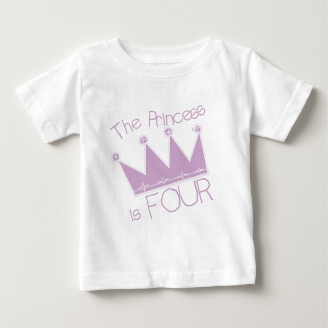 T-shirt Pour Bébé Chemises Princess Crown 4th Birthday (Devant)